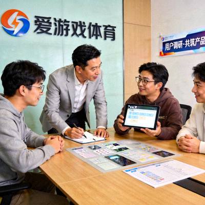 爱游戏体育公司首席产品官王浩先生与玩家进行产品调研的互动场景