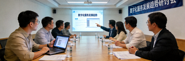 数字化服务发展趋势研讨会现场照片 - 与会者正在讨论