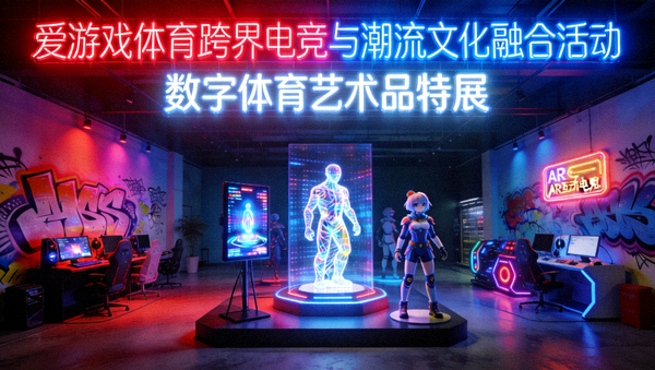 爱游戏体育跨界电竞与潮流文化融合活动，现场展示数字体育艺术品