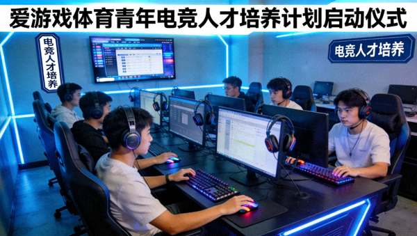 爱游戏体育青年电竞人才培养计划启动仪式，学员在数字体育教室学习
