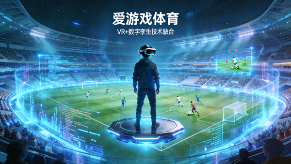 爱游戏体育虚拟体育竞技场概念图，结合VR与数字孪生技术