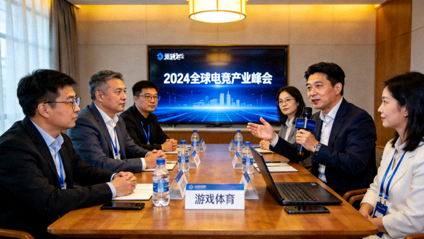 2024全球电竞产业峰会圆桌讨论现场，爱游戏体育代表发言