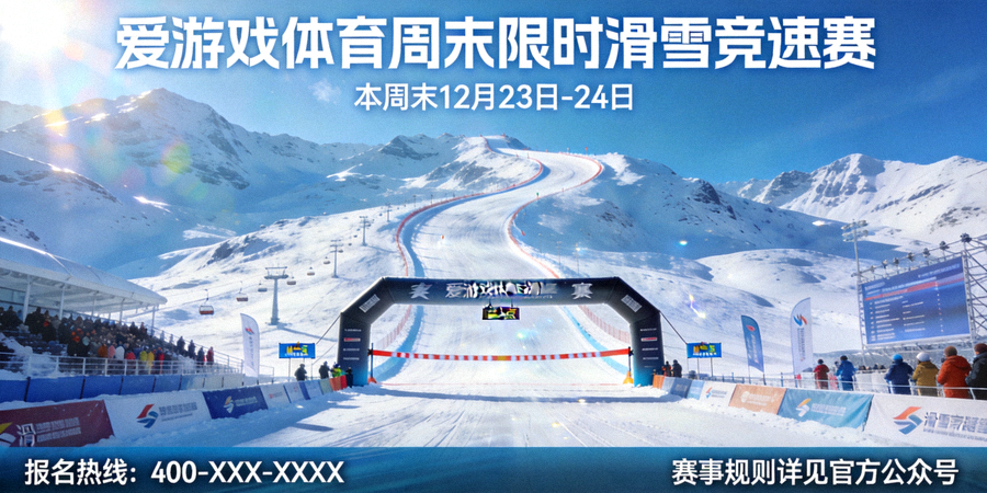 爱游戏体育周末限时滑雪竞速赛赛道全景宣传图